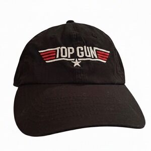 Top Gun Black Embroidered Logo Baseball Cap Hat Paramount Pictures 2021